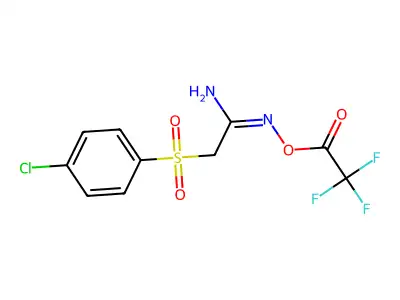 [[1-Amino-2-(4-chlorophenyl)sulfonyl-ethylidene]amino] 2,2,2-trifluoroacetate structure