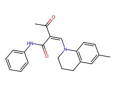 2-Acetyl-3-(6-methyl(1,2,3,4-tetrahydroquinolyl))-N-phenylprop-2-enamide structure