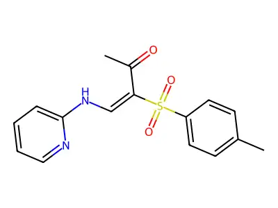 3-((4-Methylphenyl)sulfonyl)-4-(2-pyridylamino)but-3-EN-2-one structure