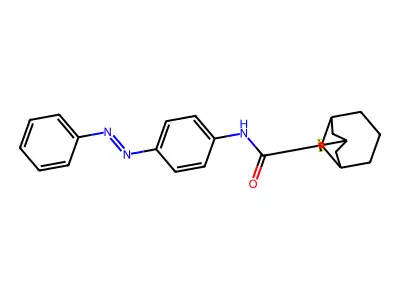 Spiro[bicyclo[3.3.1]nonane-9,2'-[1,3]dithiolane]-3-carboxamide, N-[4-(2-phenyldiazenyl)phenyl]- structure