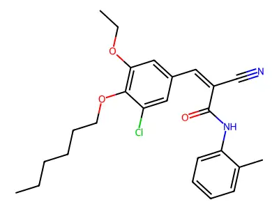 3-[3-Chloro-5-ethoxy-4-(hexyloxy)phenyl]-2-cyano-N-(2-methylphenyl)-2-propenamide structure