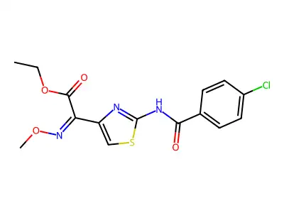 Ethyl 2-{2-[(4-chlorobenzoyl)amino]-1,3-thiazol-4-yl}-2-(methoxyimino)acetate structure