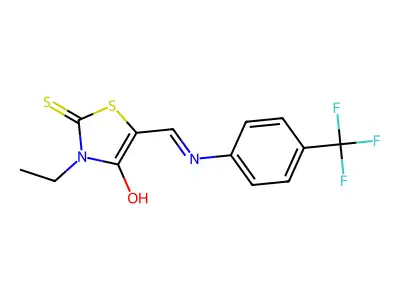 3-ETHYL-2-THIOXO-5-(((4-(TRIFLUOROMETHYL)PHENYL)AMINO)METHYLENE)-1,3-THIAZOLIDIN-4-ONE structure