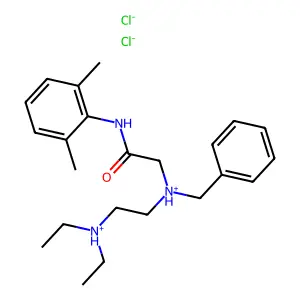2',6'-Acetoxylidide, 2-(benzyl(2-(diethylamino)ethyl)amino)-, dihydrochloride structure