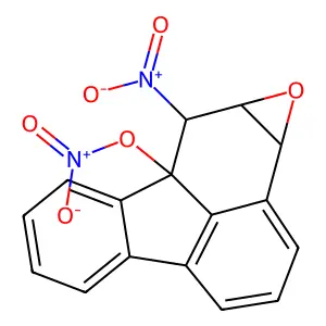 Fluorantheno(2,3-b)oxiren-5a(3bh)-ol, 4a,5-dihydro-5-nitro-, nitrate (ester) structure
