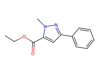 Ethyl 1-methyl-3-phenyl-1H-pyrazole-5-carboxylate structure