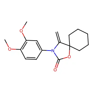 1-Oxa-3-azaspiro(4.5)decan-2-one, 3-(3,4-dimethoxyphenyl)-4-methylene structure
