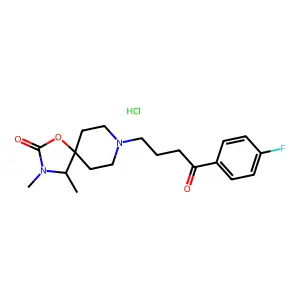 8-(3-(4-Fluorobenzoyl)propyl)-3,4-dimethyl-2-oxo-3,8-diaza-1-oxaspiro(4,5)decane HCl structure