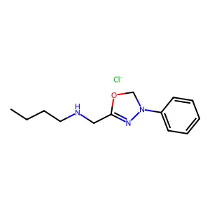 delta(sup 4)-1,2,4-Oxadiazoline, 5-((butylamino)methyl)-3-phenyl-, hydrochloride structure