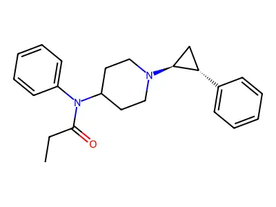 N-phenyl-N-[1-(2-phenylcyclopropyl)piperidin-4-yl]propanamide structure