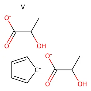 Vanadium cyclopentadienyldilactate structure