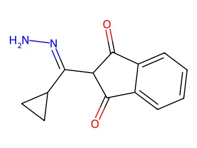 2-(Cyclopropylcarbonohydrazonoyl)indane-1,3-dione structure
