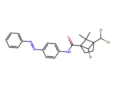 Bicyclo[2.1.1]hexane-1-carboxamide, 6-bromo-4-(dibromomethyl)-5,5-dimethyl-N-[4-(2-phenyldiazenyl)phenyl]- structure