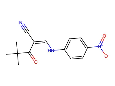 4,4-Dimethyl-2-[(4-nitroanilino)methylidene]-3-oxopentanenitrile structure