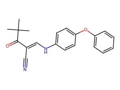 4,4-Dimethyl-3-oxo-2-[(4-phenoxyanilino)methylene]pentanenitrile structure