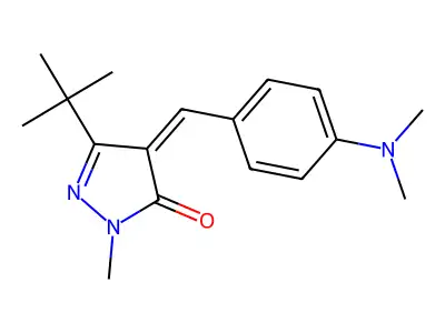 4-((4-(Dimethylamino)phenyl)methylene)-3-(tert-butyl)-1-methyl-2-pyrazolin-5-one structure