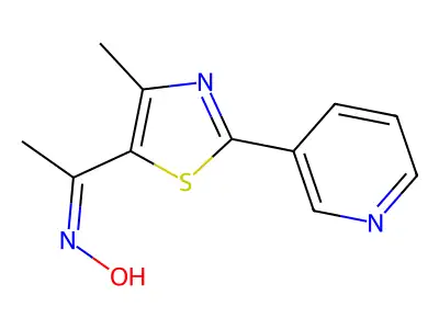 N-[1-(4-methyl-2-pyridin-3-yl-1,3-thiazol-5-yl)ethylidene]hydroxylamine structure
