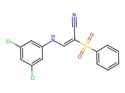 2-(Benzenesulfonyl)-3-(3,5-dichloroanilino)prop-2-enenitrile structure