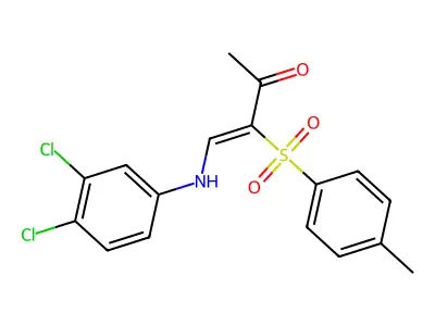 (Z)-4-(3,4-dichloroanilino)-3-[(4-methylphenyl)sulfonyl]-3-buten-2-one structure