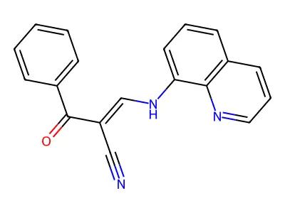 (E)-2-benzoyl-3-(8-quinolinylamino)-2-propenenitrile structure