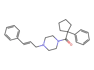 (4-Cinnamylpiperazin-1-yl)-(1-phenylcyclopentyl)methanone structure