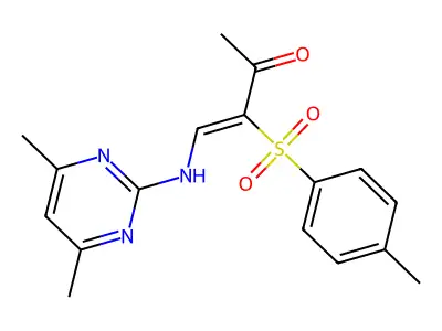 4-((4,6-Dimethylpyrimidin-2-YL)amino)-3-((4-methylphenyl)sulfonyl)but-3-EN-2-one structure