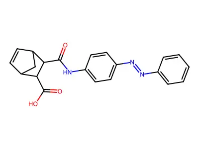 Bicyclo[2.2.1]hept-5-ene-2-carboxylic acid, 3-[[[4-(2-phenyldiazenyl)phenyl]amino]carbonyl]- structure