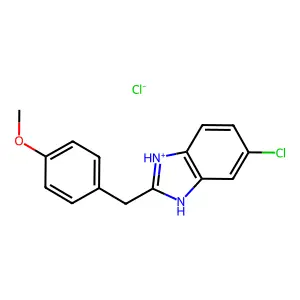 Benzimidazole, 5(or 6)-chloro-2-(p-methoxybenzyl)-, hydrochloride structure
