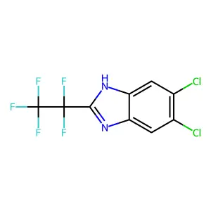 Benzimidazole, 5,6-dichloro-2-pentafluoroethyl- structure