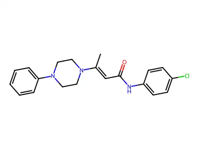 N-(4-chlorophenyl)-3-(4-phenylpiperazin-1-yl)but-2-enamide structure