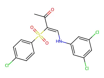 3-(4-Chlorophenyl)sulfonyl-4-(3,5-dichloroanilino)but-3-en-2-one structure