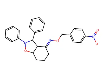 2,3-diphenylhexahydro-1,2-benzisoxazol-4(2H)-one O-(4-nitrobenzyl)oxime structure