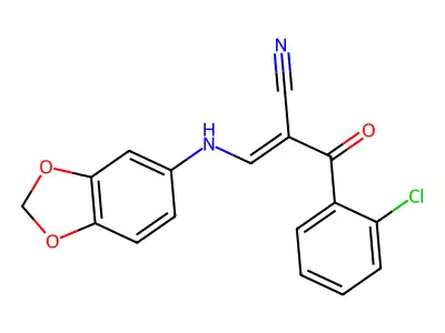 3-(1,3-Benzodioxol-5-ylamino)-2-(2-chlorobenzoyl)prop-2-enenitrile structure