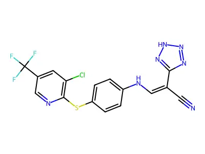 C16H9ClF3N7S structure