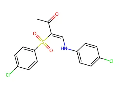 4-((4-Chlorophenyl)amino)-3-((4-chlorophenyl)sulfonyl)but-3-EN-2-one structure