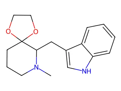 6-(3-Indolylmethyl)-7-methyl-1,4-dioxa-7-azaspiro(4,5)-decane structure