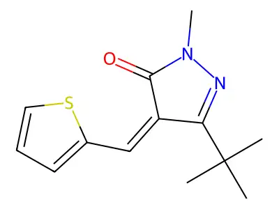 5-Tert-butyl-2-methyl-4-(thiophen-2-ylmethylidene)pyrazol-3-one structure