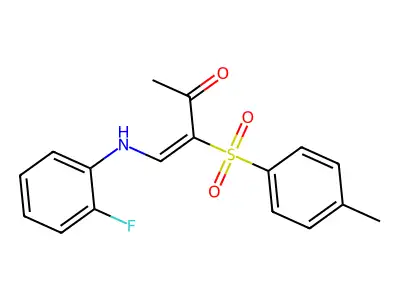 4-((2-Fluorophenyl)amino)-3-((4-methylphenyl)sulfonyl)but-3-EN-2-one structure