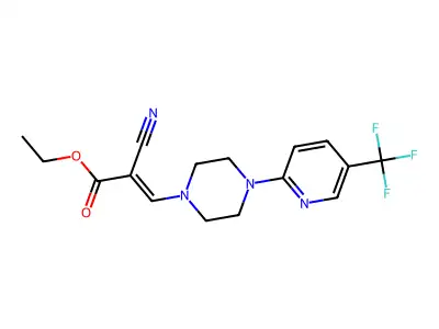 ethyl (E)-2-cyano-3-{4-[5-(trifluoromethyl)-2-pyridinyl]piperazino}-2-propenoate structure