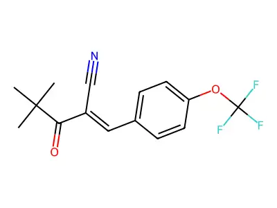 4,4-Dimethyl-3-oxo-2-[[4-(trifluoromethoxy)phenyl]methylene]pentanenitrile structure