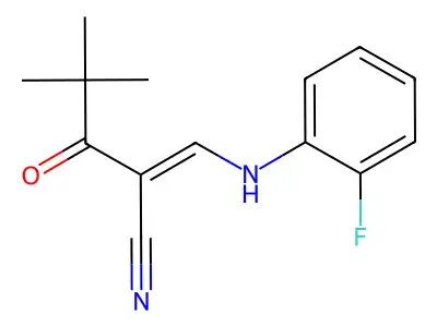 2-[(2-Fluoroanilino)methylene]-4,4-dimethyl-3-oxo-pentanenitrile structure
