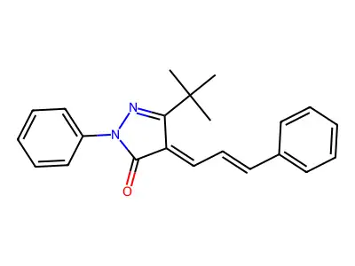3-(Tert-butyl)-1-phenyl-4-(3-phenylprop-2-enylidene)-2-pyrazolin-5-one structure