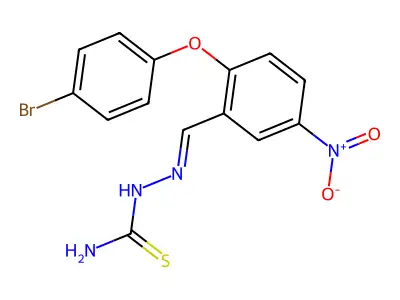 [[2-(4-Bromophenoxy)-5-nitrophenyl]methylideneamino]thiourea structure