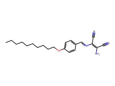 2-Amino-1-(1-aza-2-(4-decyloxyphenyl)vinyl)ethene-1,2-dicarbonitrile structure