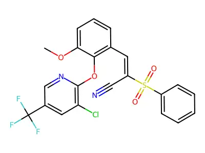 3-(2-(3-CHLORO-5-(TRIFLUOROMETHYL)(2-PYRIDYL)OXY)-3-METHOXYPHENYL)-2-(PHENYLSULFONYL)PROP-2-ENENITRILE structure