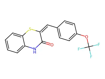 2-[[4-(trifluoromethoxy)phenyl]methylene]-4H-1,4-benzothiazin-3-one structure