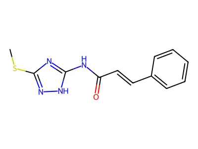 N-(3-methylsulfanyl-1H-1,2,4-triazol-5-yl)-3-phenylprop-2-enamide structure