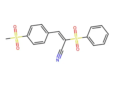 2-(Benzenesulfonyl)-3-(4-methylsulfonylphenyl)prop-2-enenitrile structure
