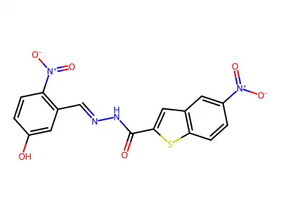 5-Nitrobenzo[b]thiophene-2-carboxylic acid 2-[(5-hydroxy-2-nitrophenyl)methylene]hydrazide structure