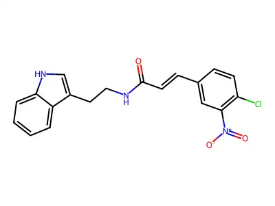 (E)-3-(4-chloro-3-nitrophenyl)-N-[2-(1H-indol-3-yl)ethyl]-2-propenamide structure
